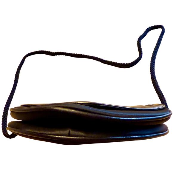 Givenchy Black Metallic Satin Leather Clutch Crossbody Bag Holiday Authentic - Picture 6 of 14